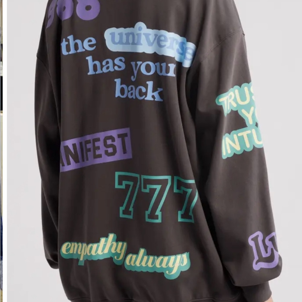 The Mayfair Group Affirmations French Terry Sweatshirt Womens M/L Graphic New - Picture 2 of 2